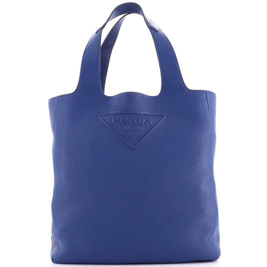 Triangle Logo Open Tote Leather