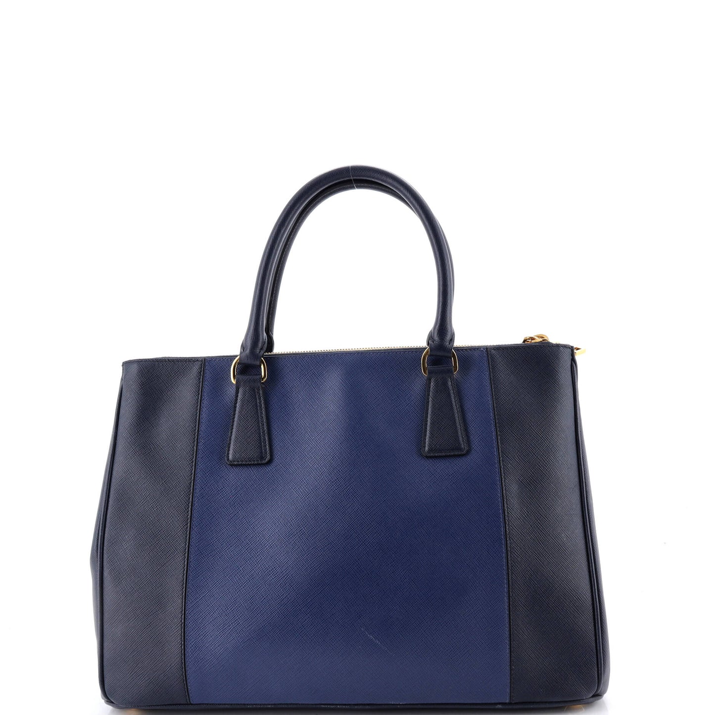 Bicolor Double Zip Lux Tote Saffiano Leather Medium