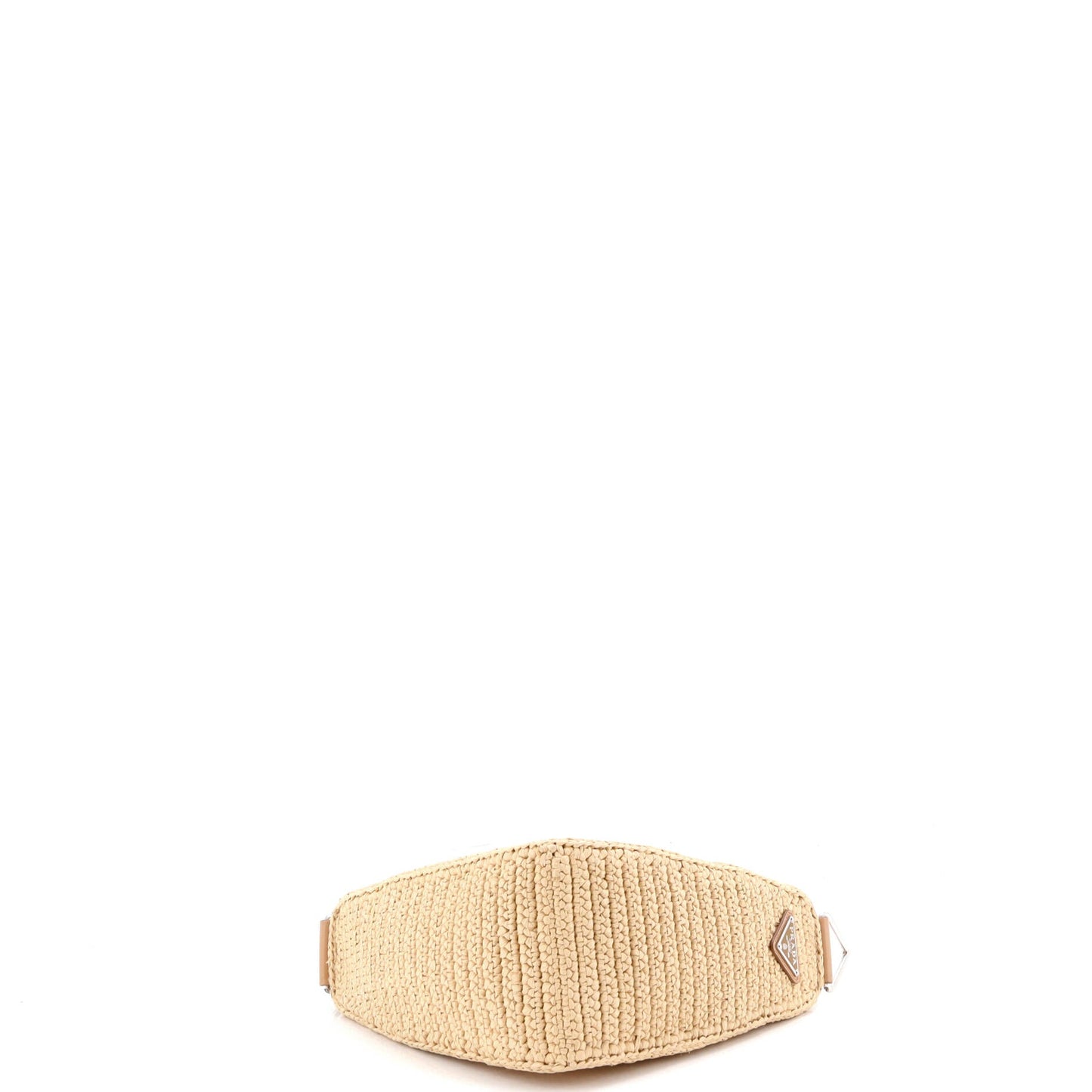 Triangle Logo Zip Crossbody Bag Crochet Raffia Small