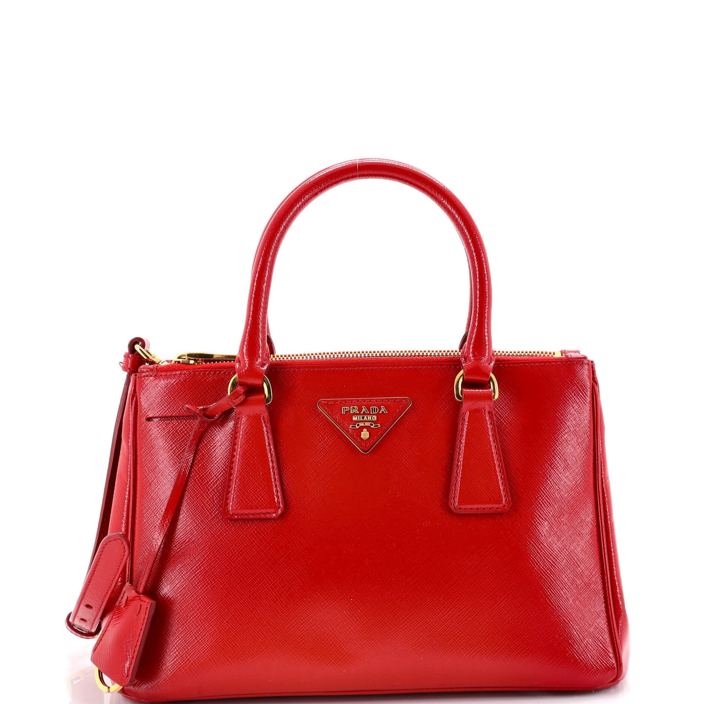 Double Zip Lux Tote Vernice Saffiano Leather Mini