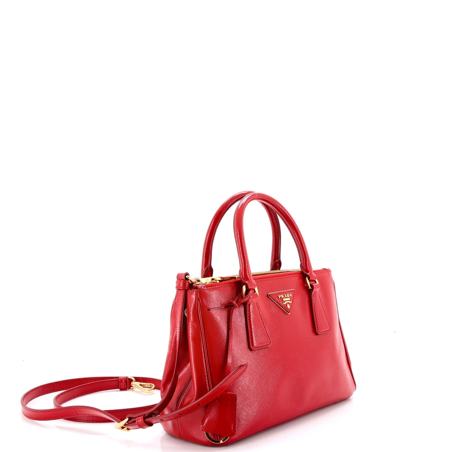 Double Zip Lux Tote Vernice Saffiano Leather Mini