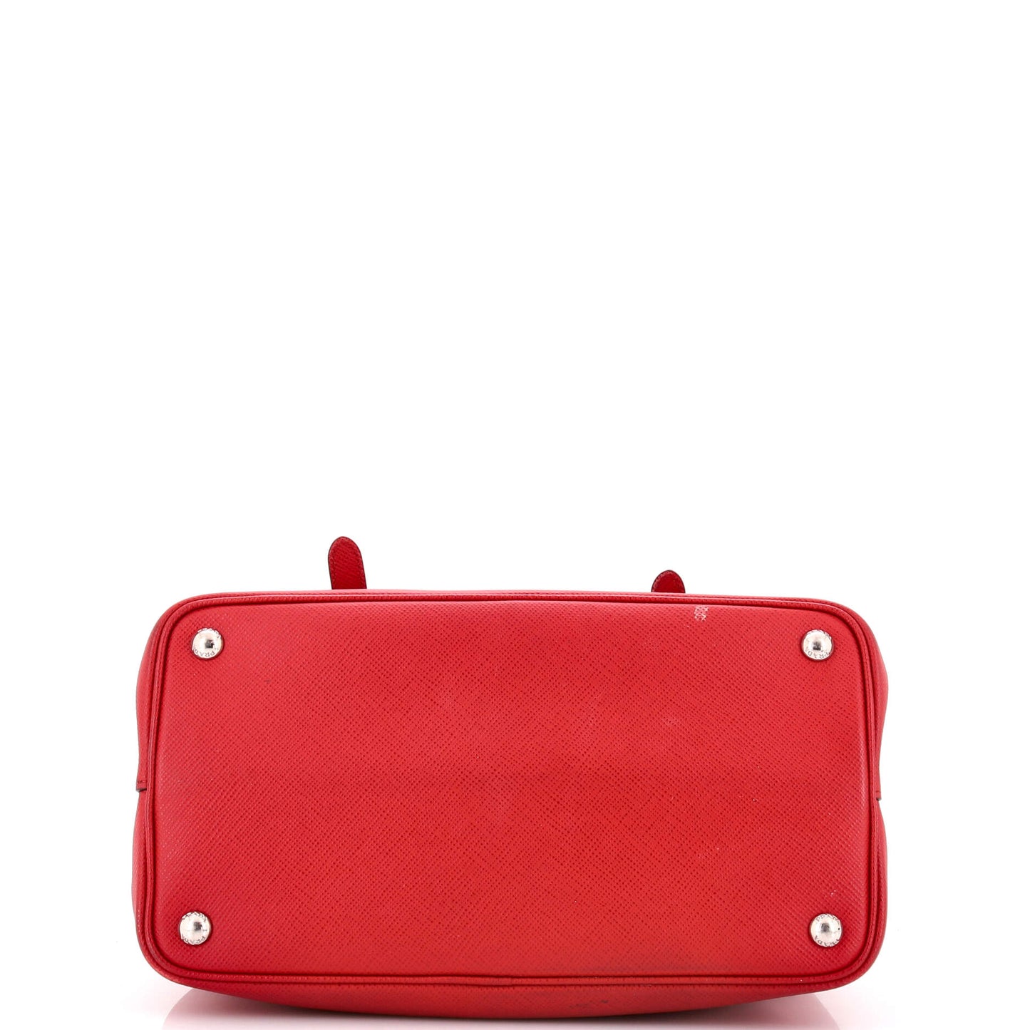 Half Flap Double Turn Lock Satchel Saffiano Leather Medium