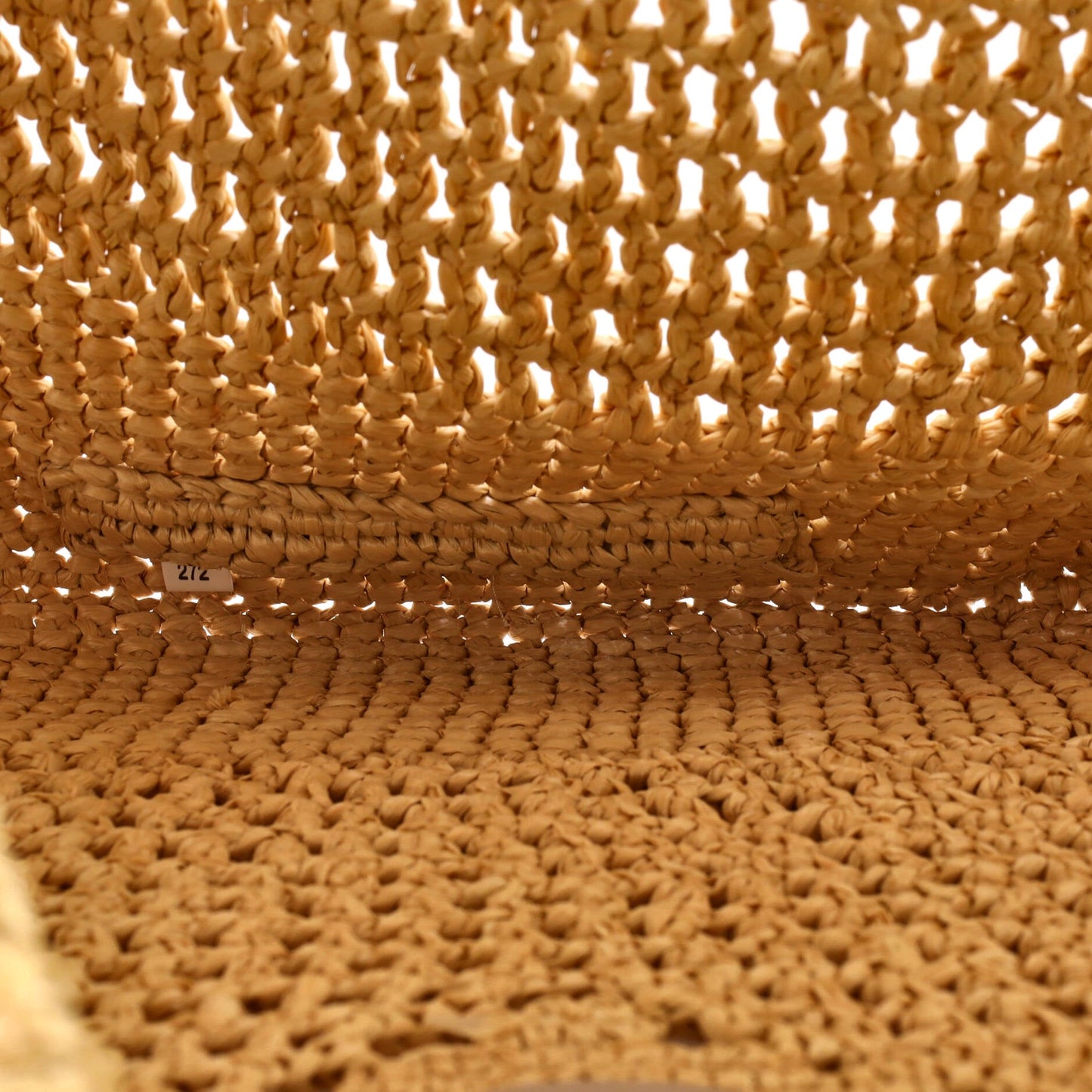 Triangle Logo Bucket Tote Raffia Small