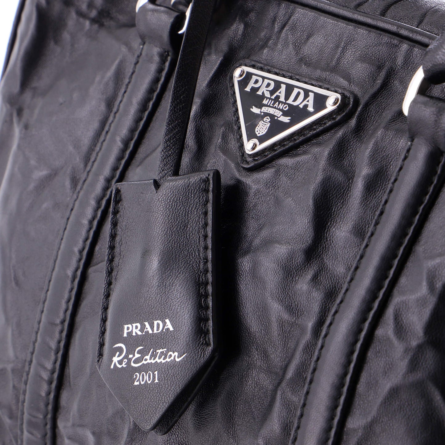 Re-Edition Top Handle Bauletto Bag Nappa Antique Medium