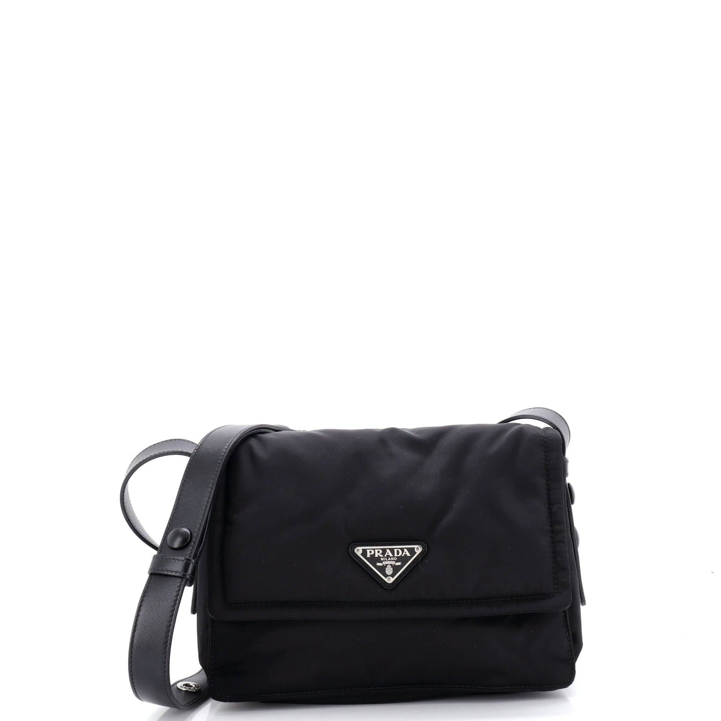 Padded Flap Shoulder Bag Re-Nylon Small