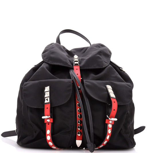 New Vela Backpack Tessuto with Studded Leather