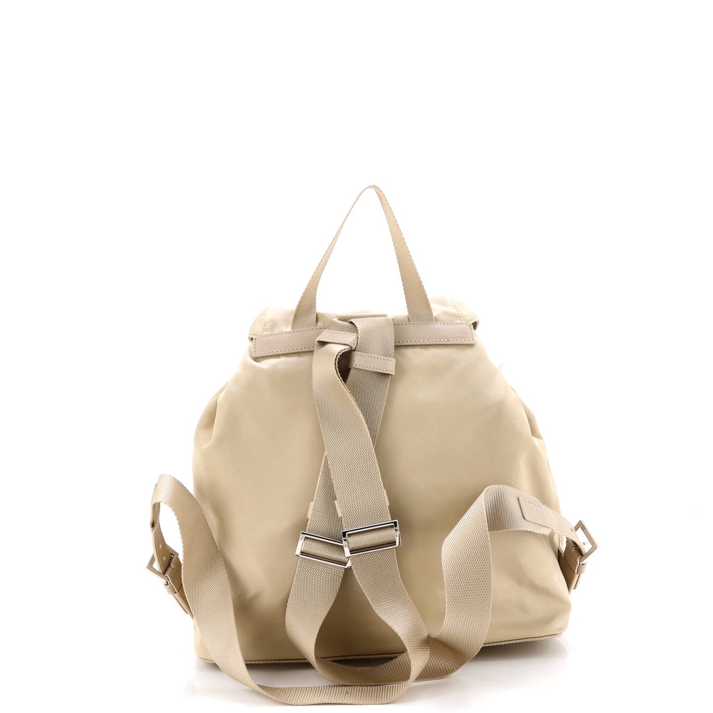 Double Front Pocket Backpack Re-Nylon with Leather Medium