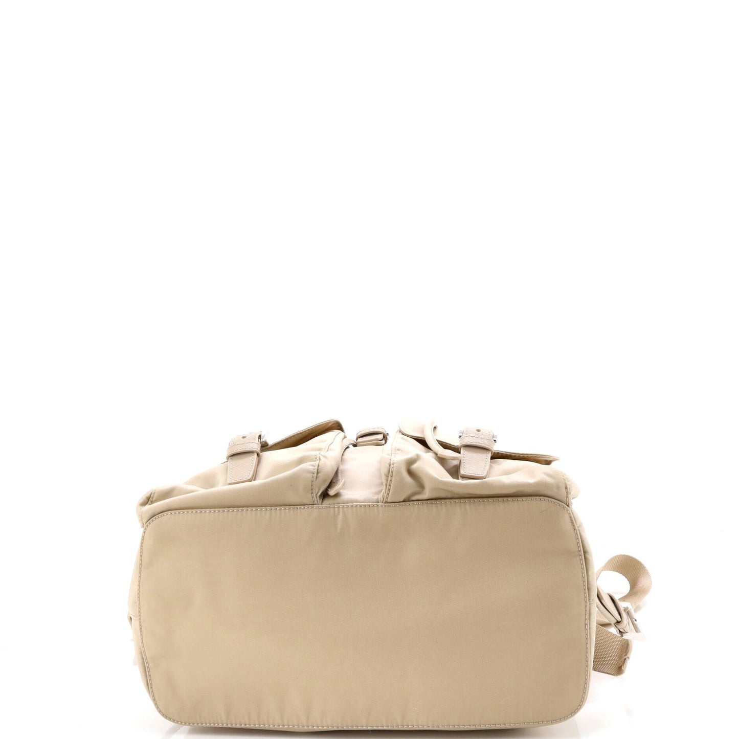 Double Front Pocket Backpack Re-Nylon with Leather Medium