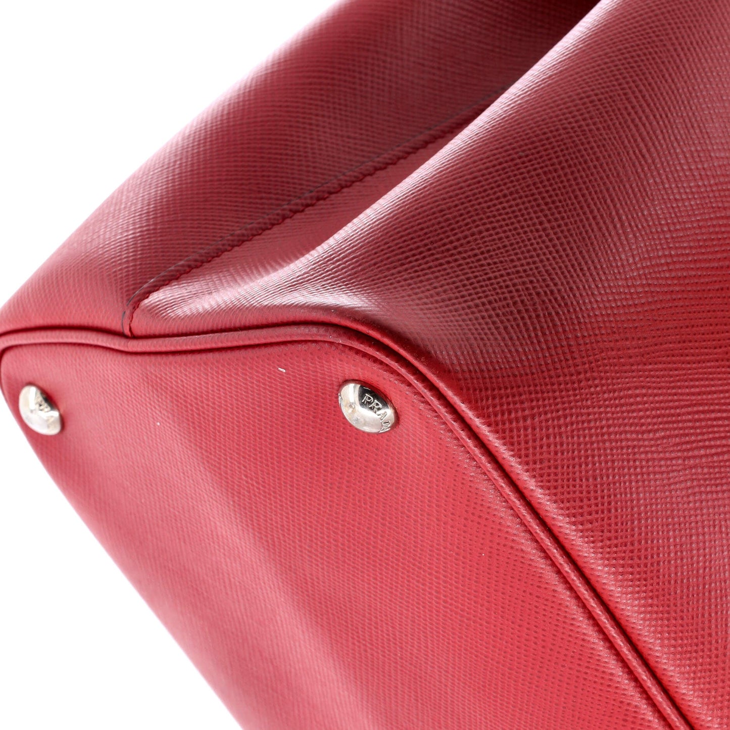 Belted Strap Cuir Double Tote Saffiano Leather Small