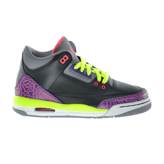 Jordan 3 Retro Black Atomic Red Volt (GS)