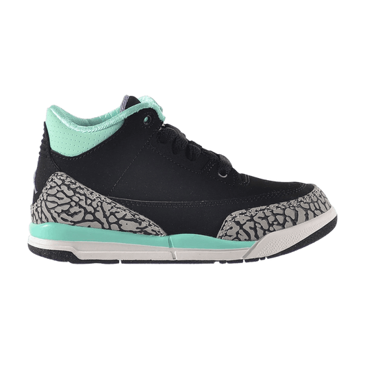 Jordan 3 Retro Black Iron Purple Bleached Turquoise (PS)