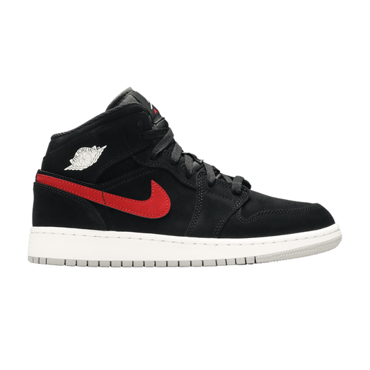 Jordan 1 Mid Multi-Color Swoosh Black (GS)