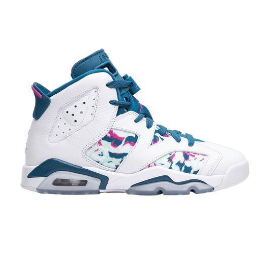 Jordan 6 Retro White Laser Fuchsia Green Abyss (GS)