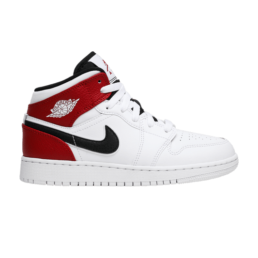 Jordan 1 Mid White Black Gym Red (GS)