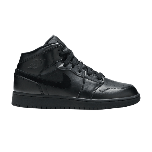 Jordan 1 Mid Deep Black Nubuck Swoosh (GS)