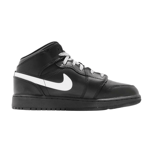 Jordan 1 Mid Black White Speckle (GS)