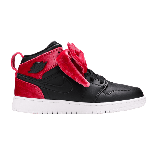 Jordan 1 Mid Bow Black Noble Red (GS)