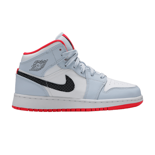 Jordan 1 Mid Half Blue Polka Dot Swoosh (GS)