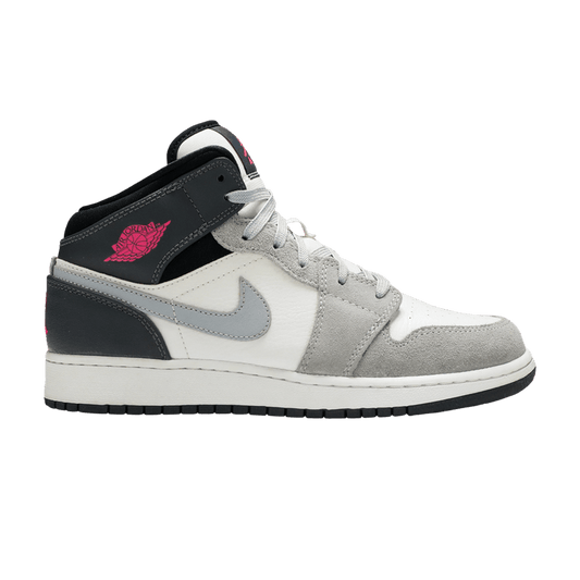 Jordan 1 Mid White Grey Hyper Pink (GS)
