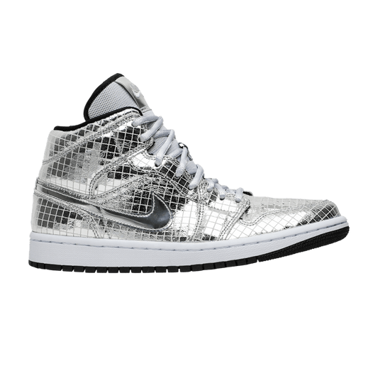 Jordan 1 Mid SE Disco Metallic Silver (Women's)