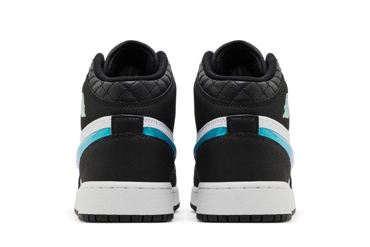 Jordan 1 Mid SE Black White Hyper Jade (GS)