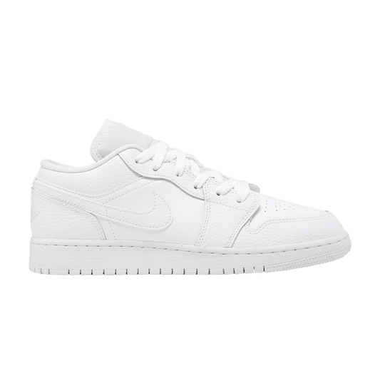 Jordan 1 Low Triple White Tumbled Leather (GS)