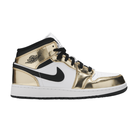 Jordan 1 Mid Metallic Gold Black White (GS)