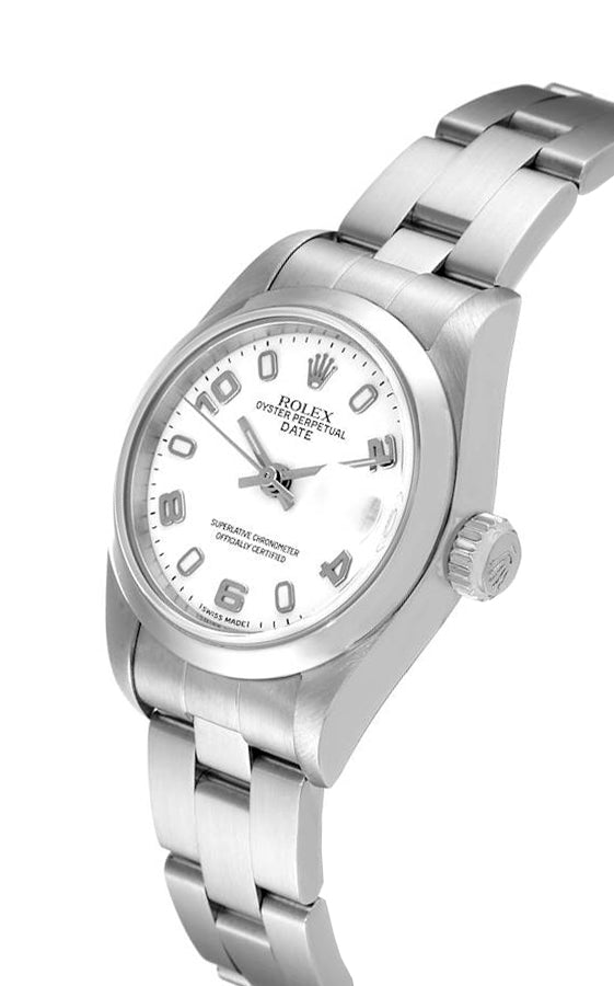 Rolex Oyster Perpetual Date White Dial Women's Watch 69160