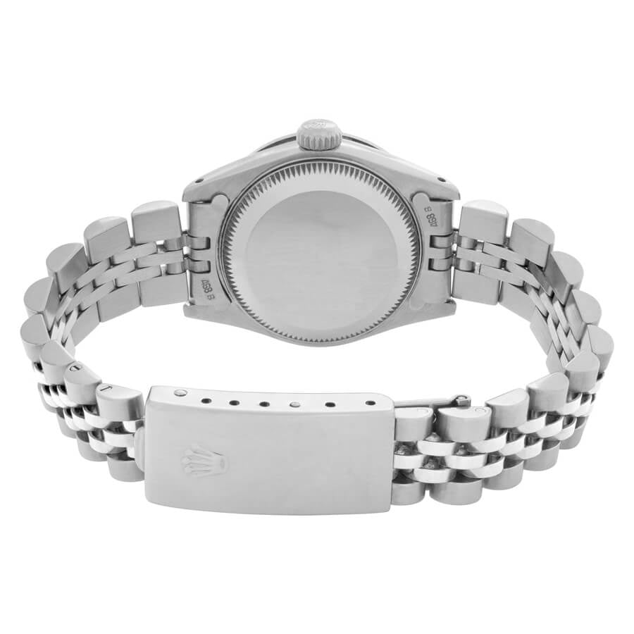 Rolex Oyster Perpetual 26 Date Rhodium Tapestry Dial Women's Watch 69190