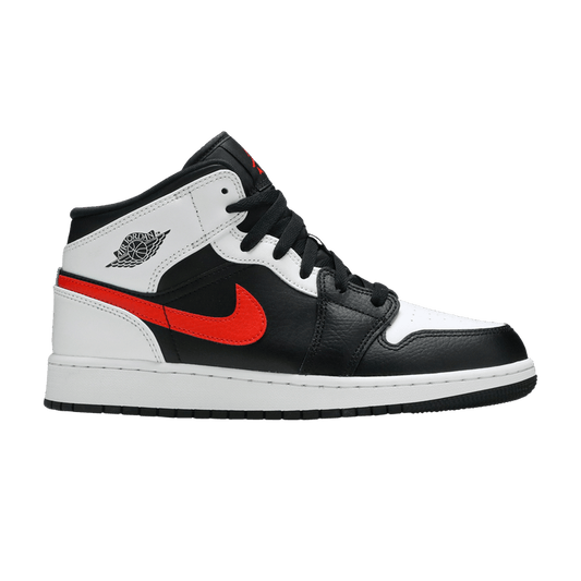 Jordan 1 Mid White Black Chile Red (GS)