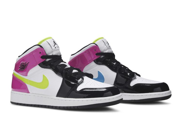 Jordan 1 Mid White Black Cyber Pink (GS)