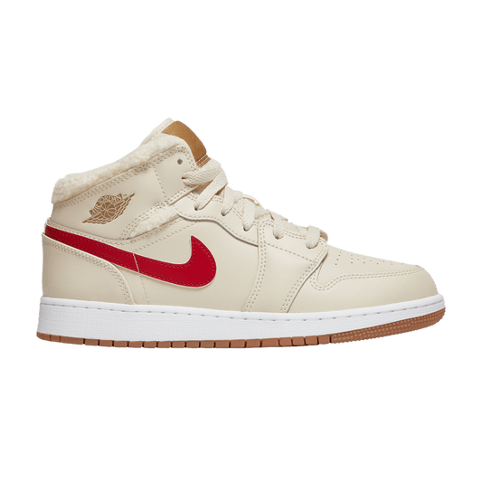 Jordan 1 Mid Utility Fleece Pearl White (GS)