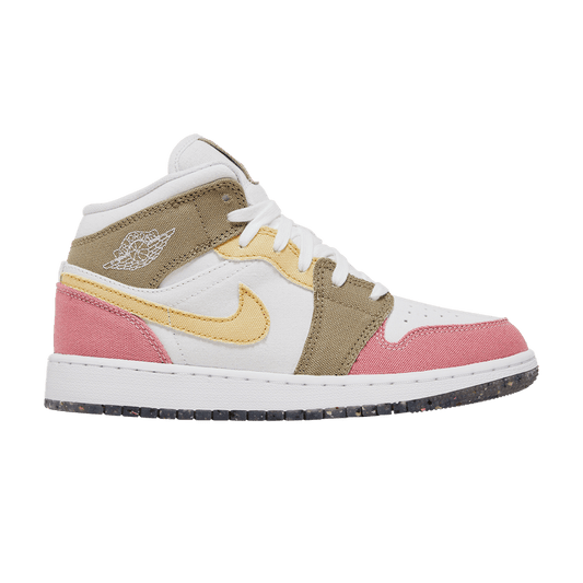 Jordan 1 Mid SE Pastel Vivid Green Grind (GS)