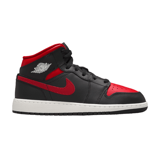 Jordan 1 Mid Black Summit White Varsity Red (GS)