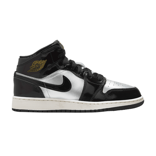 Jordan 1 Mid SE Black Metallic Silver Sail Metallic Gold (GS)