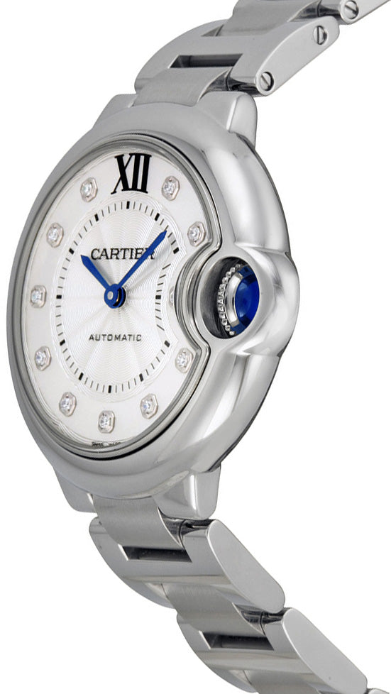 Cartier Ballon Bleu Steel Diamond Women's Watch WE902074
