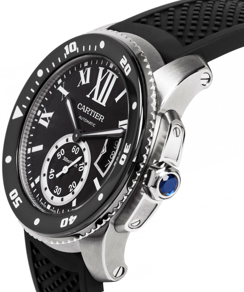 Cartier Calibre de Cartier Automatic Diver Black Dial Men's Watch W7100056