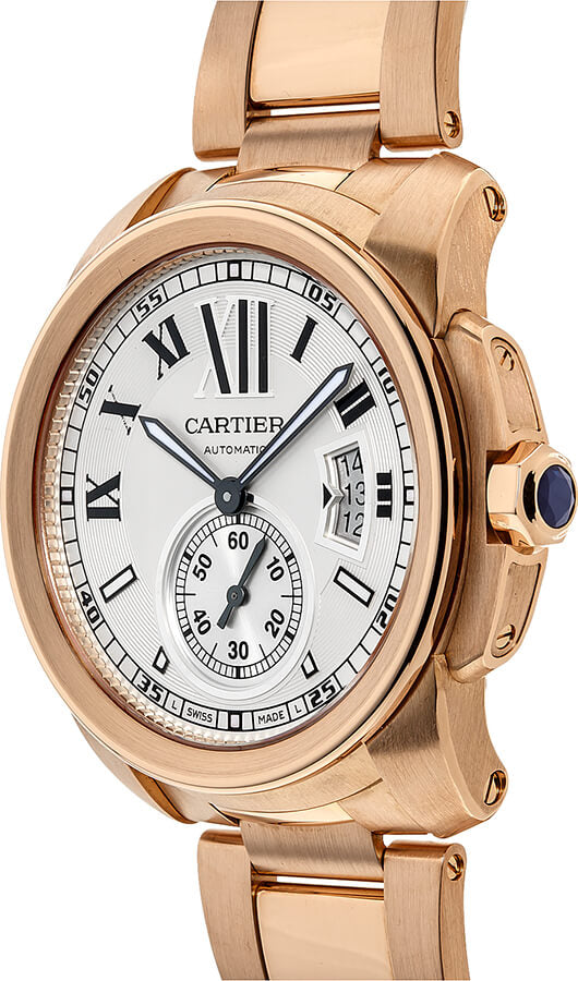 Cartier Calibre de Cartier Solid 18k Rose Gold Men's Watch W7100018