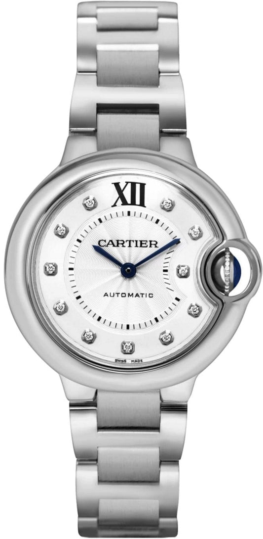 Cartier Ballon Bleu Steel Diamond Women's Watch WE902074