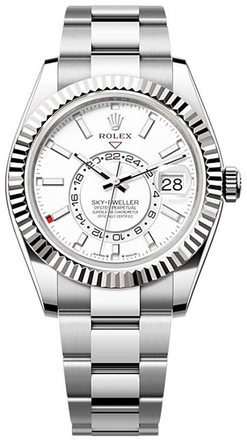 Rolex Sky-Dweller White Gold Bezel Oyster Bracelet Men's Watch 336934-0003