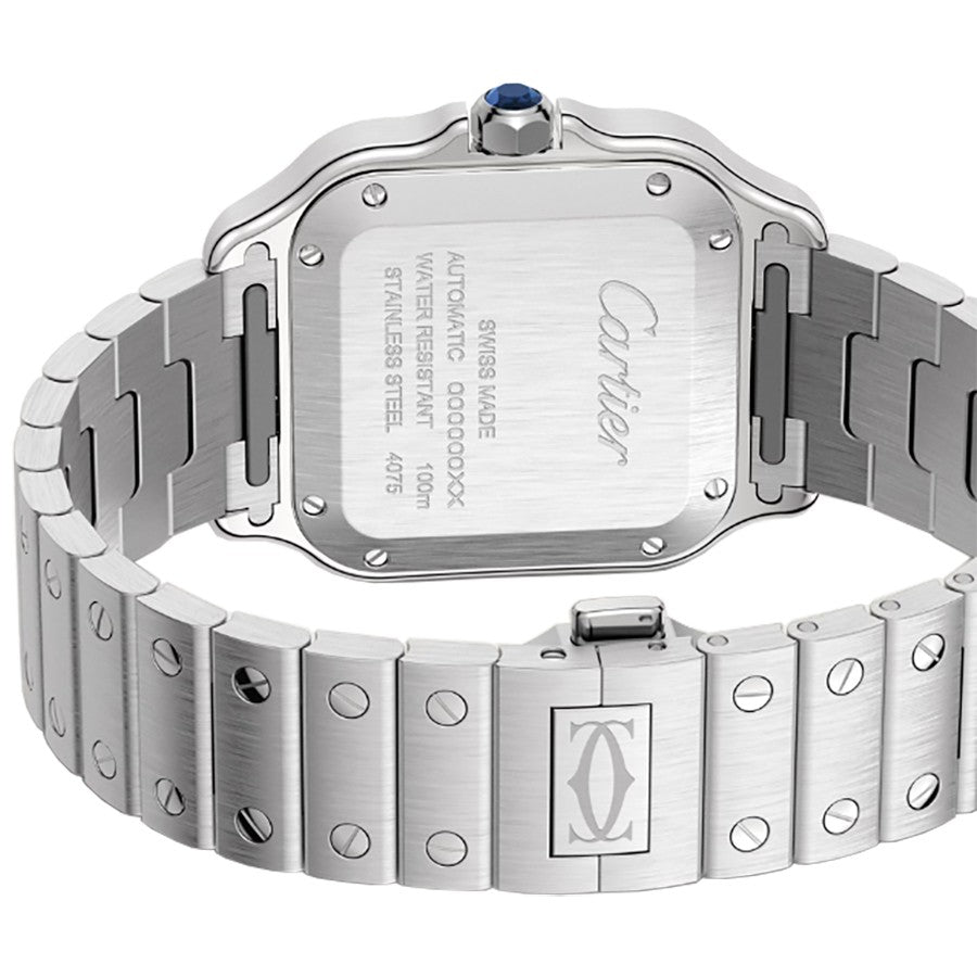 Cartier Santos Medium Steel Green Dial Women's Watch WSSA0061