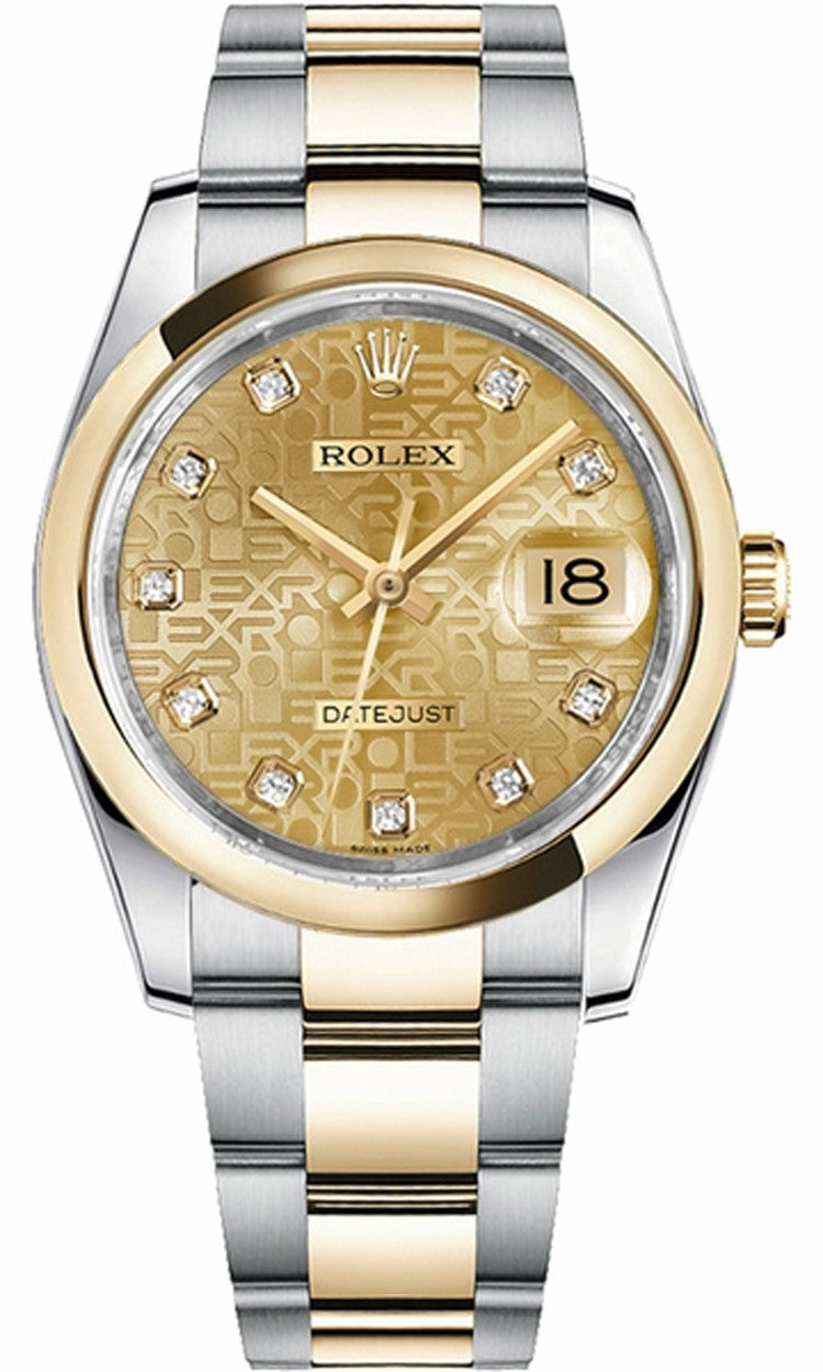 Rolex Datejust 36 Champagne Diamond Jubilee Watch 116203-0129