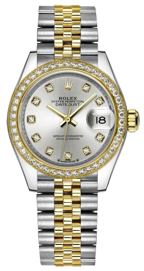 Rolex Lady-Datejust 28 Silver Dial Diamond Women's Watch 279383RBR-0007