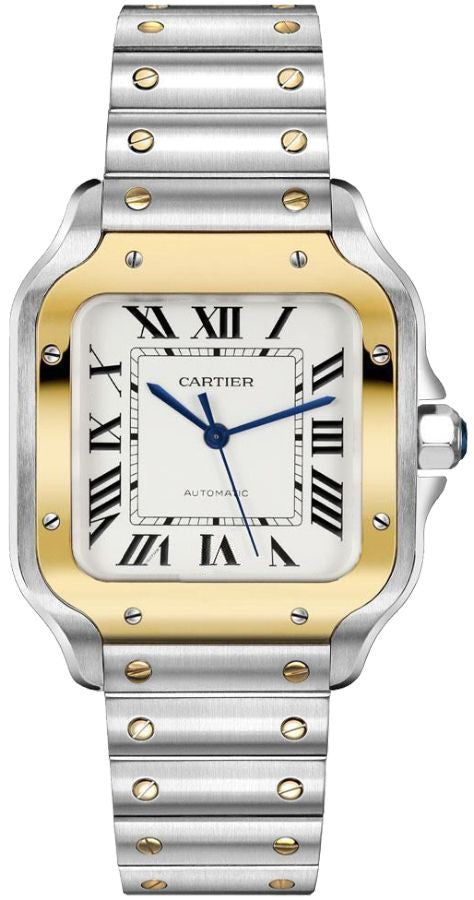 Cartier Santos De Cartier Medium Gold & Steel Unisex Watch W2SA0007