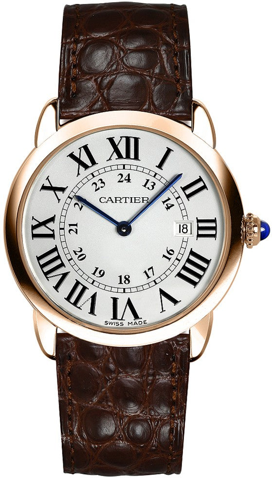 Cartier Ronde Solo Solid 18k Rose Gold Men's Watch W6701008