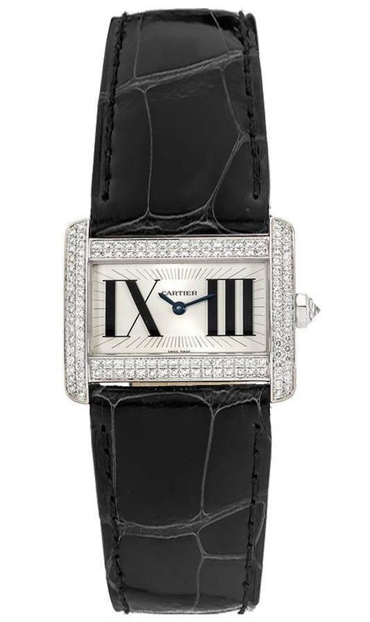 Cartier Tank Divan 18k White Gold Diamonds Women's Watch WA301571