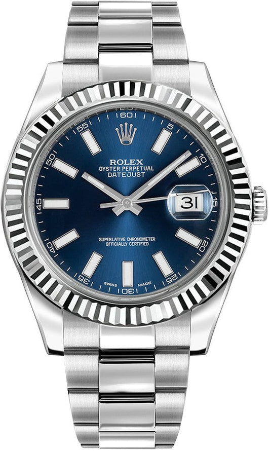 Rolex Datejust II 41 Blue Dial Men's Watch 116334