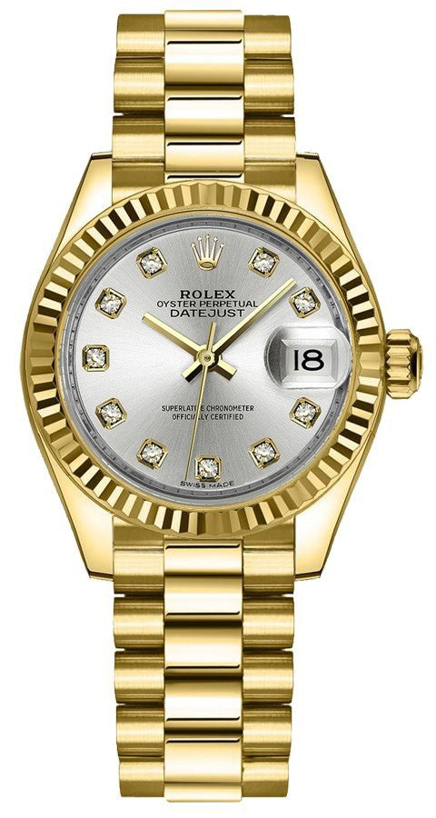 Rolex Lady-Datejust 28 Solid 18k Yellow Gold Women's Watch 279178-0015