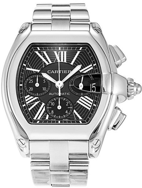 Cartier Roadster XL Black Dial Stainless Steel Men's Watch W62020X6