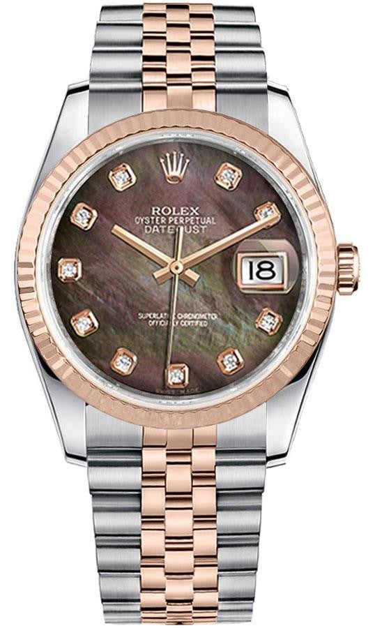 Rolex Datejust 36 18k Everose Gold & Steel Watch 116231-0061